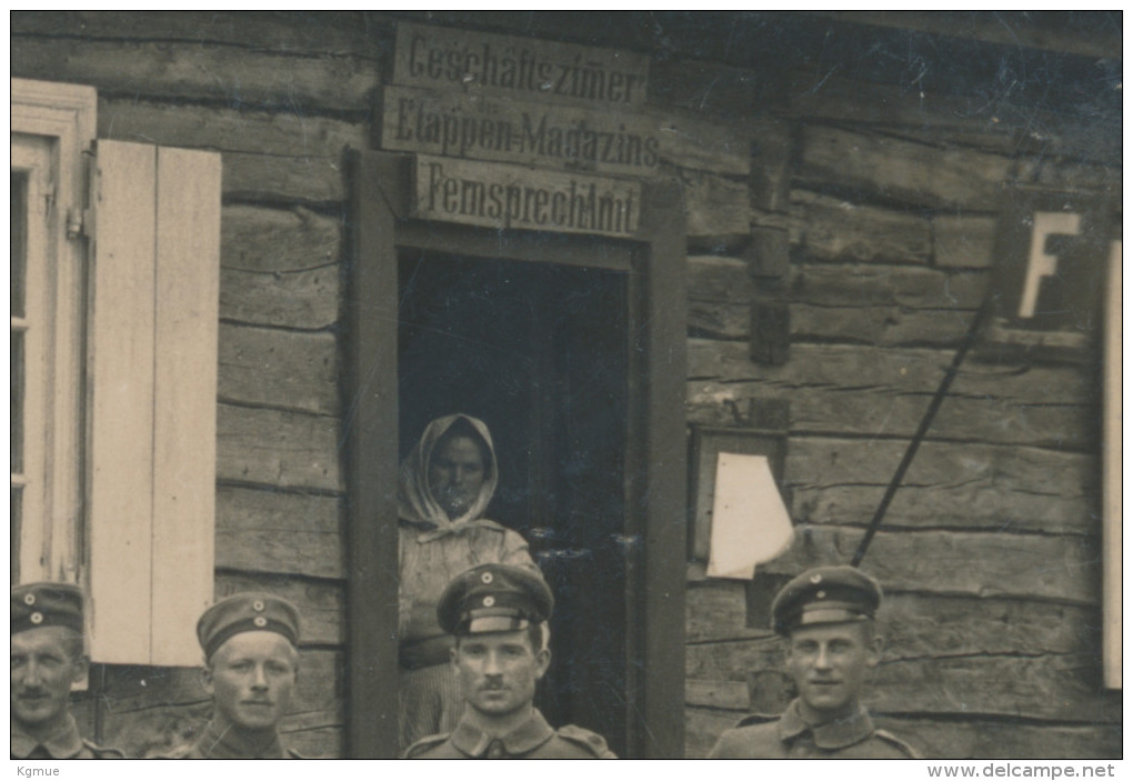 PostCard - 1915 - Rossienie In Litauen - Original Foto - Geschäftszimmer Des Etappen-Magazins Und Fernsprechamt - Lituanie