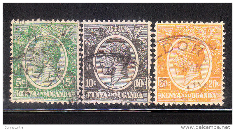 Kenya Uganda 1922-27 KG 3v Used - Kenya & Oeganda