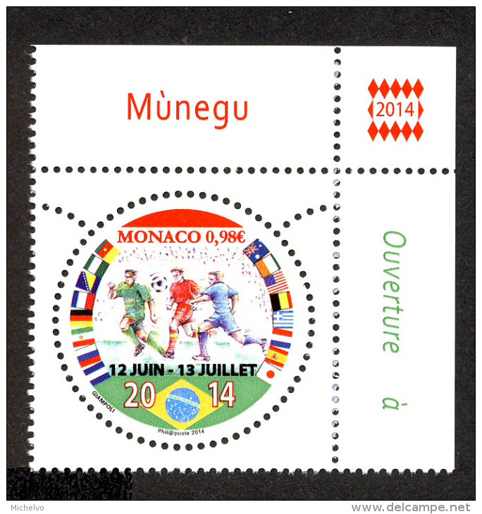 Monaco 2014 - Yv N° 2929 ** - FOOTBALL AU BRESIL - Unused Stamps