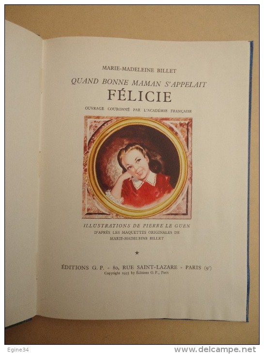 Enfantina -Bibliothèque Rouge/Bleue No 33 - M. Billet - Quand Bonne Maman S'Appelait Félicie - Ill. Pierre Le Guen -1959 - Cuentos