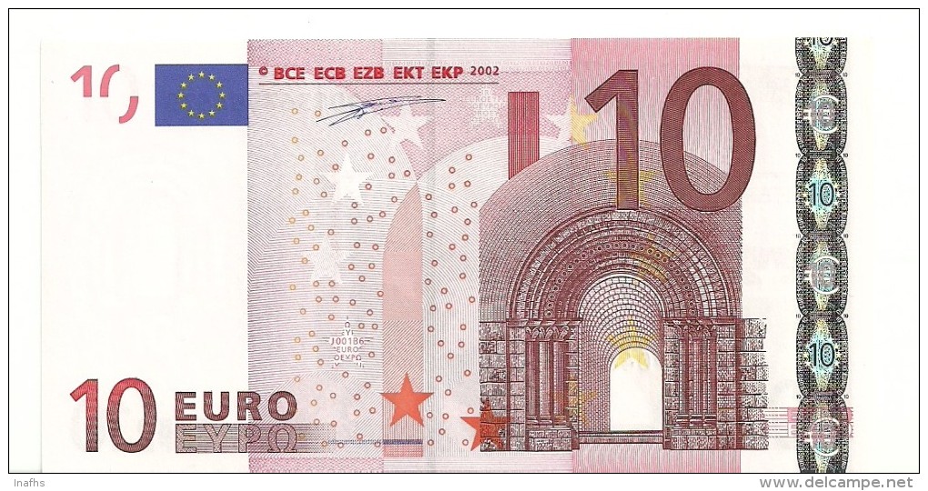 Italy Letter J EUR 10 Printercode J001 Duisenbeg UNC - 10 Euro