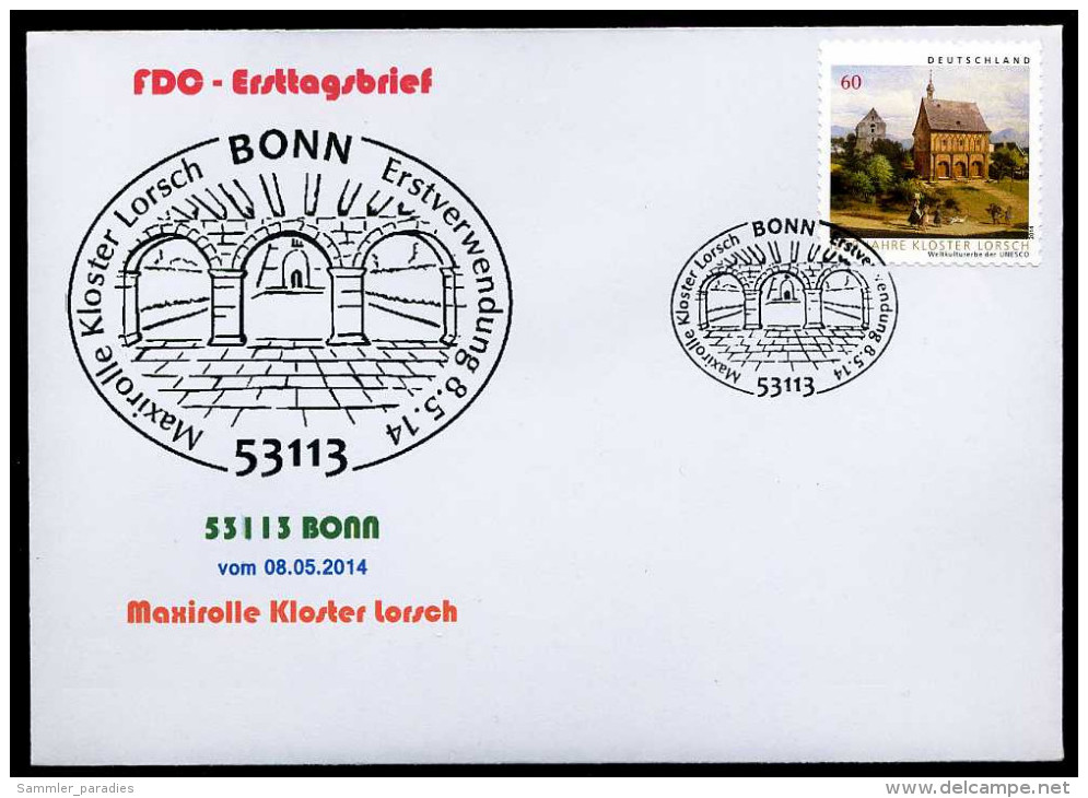 31000) BRD - Michel 3055 Gestanzt - FDC - 08.05.2014 Erstverwendung 60C Lorsch Maxirolle - Andere & Zonder Classificatie