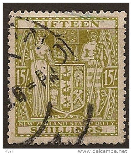 NZ 1936 15/- Arms Postally Used SG F178 U KL33 - Gebraucht