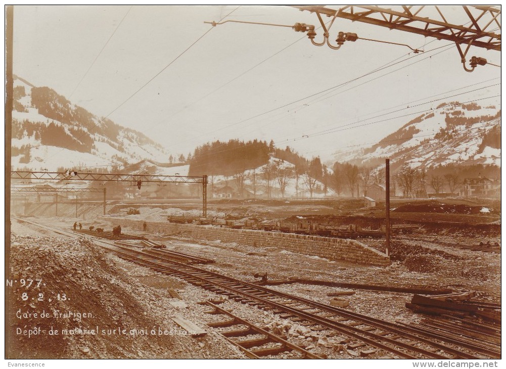 CONSTRUCTION DE LA LIGNE DU  LOTSCHBERG /  GARE DE FRUTIGEN / DEPOT DE MATERIEL  ////  REF N° 472 - Frutigen