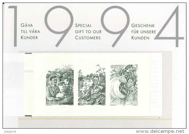 EXPOLORERS ENTDECKUNGEN SCIENCE GEOGRAPHY ETNOGRAPHY ARCHAEOLOGY - SWEDEN 1994 FDC MI 1840 - 1842 TEST BOOKLET - Explorateurs