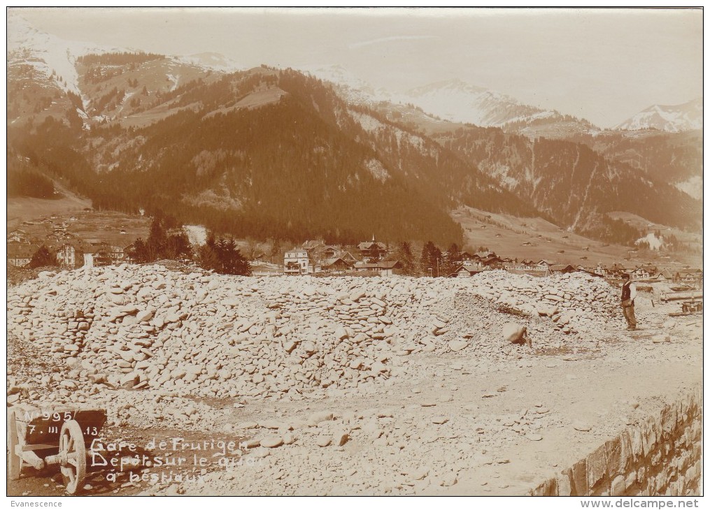 CONSTRUCTION DE LA LIGNE DU  LOTSCHBERG / GARE DE FRUTIGEN   ////  REF N° 483 - Frutigen