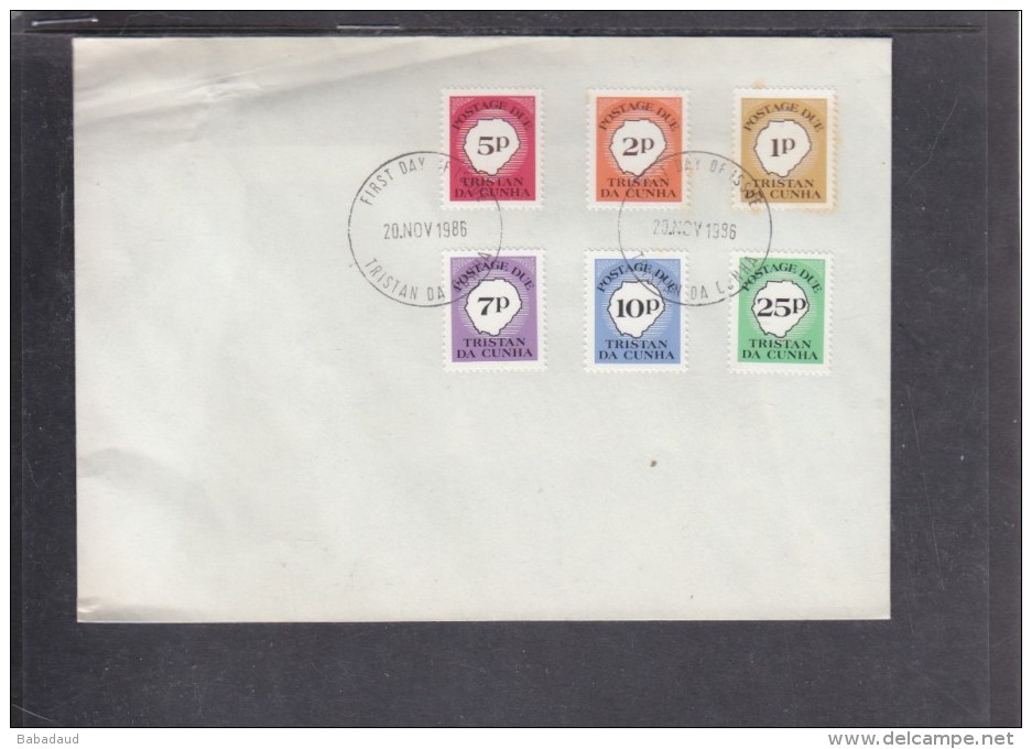 Tristan De Cunha Postage Due Set Of 6 T First Day Cover - Tristan Da Cunha