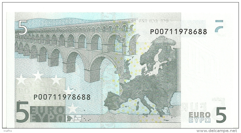 Netherlands Letter P EUR 5 Printercode G001 Duisenbeg UNC - 5 Euro