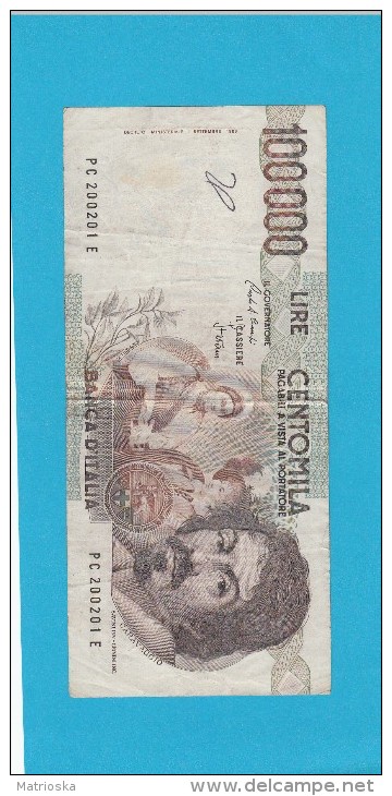 ITALIA -  BANCONOTA LIRE 100.000 BERNINI 1° TIPO SERIE C - Collections