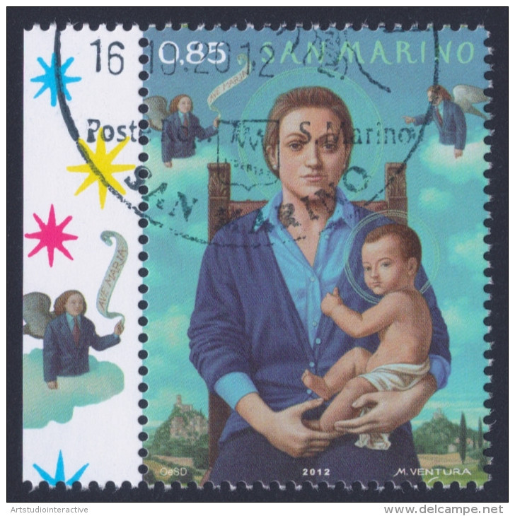 2012 SAN MARINO "NATALE 2012" SINGOLO ANNULLO GIORNO EMISSIONE - Used Stamps