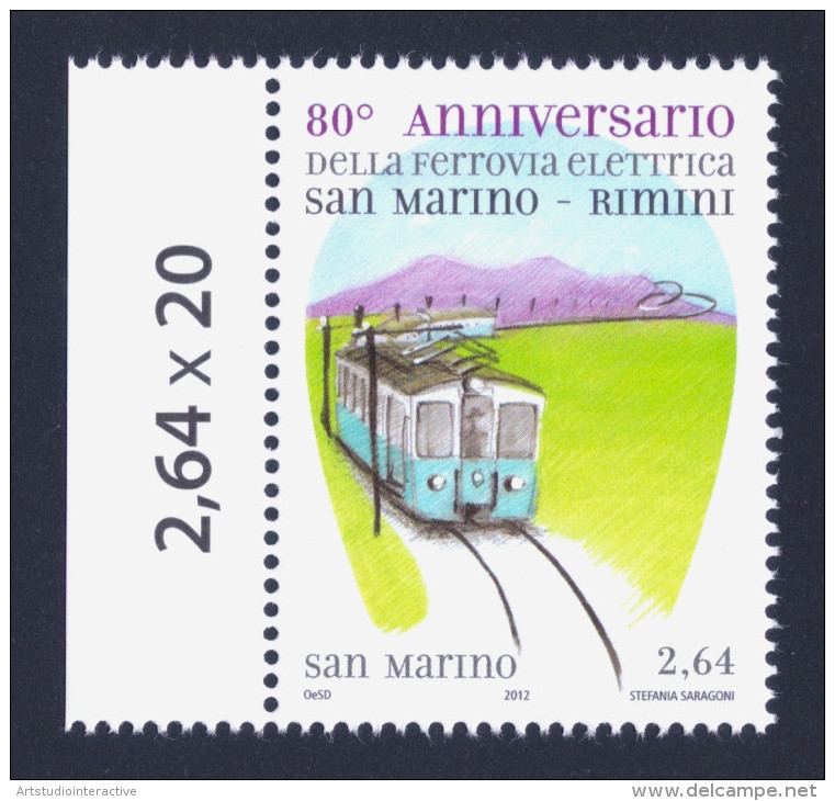 2012 SAN MARINO "80° ANN. DELL´INAUGURAZIONE DELLA FERROVIA ELETTRICA RIMINI - SAN MARINO"  SINGOLO MNH - Neufs