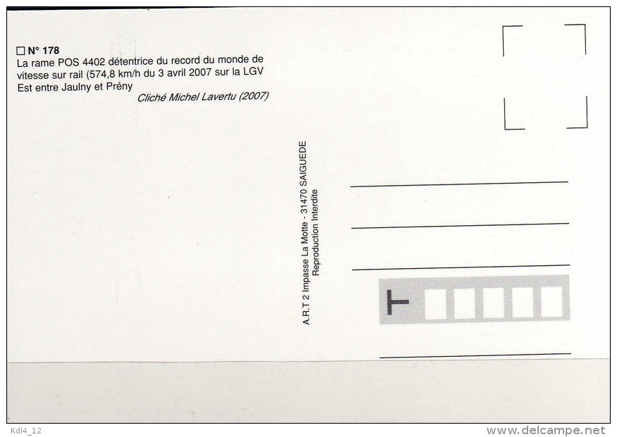 ART 178 - TGV POS Rame N° 4402 Entre Jaulny Et Prény - 54 - SNCF - Trains