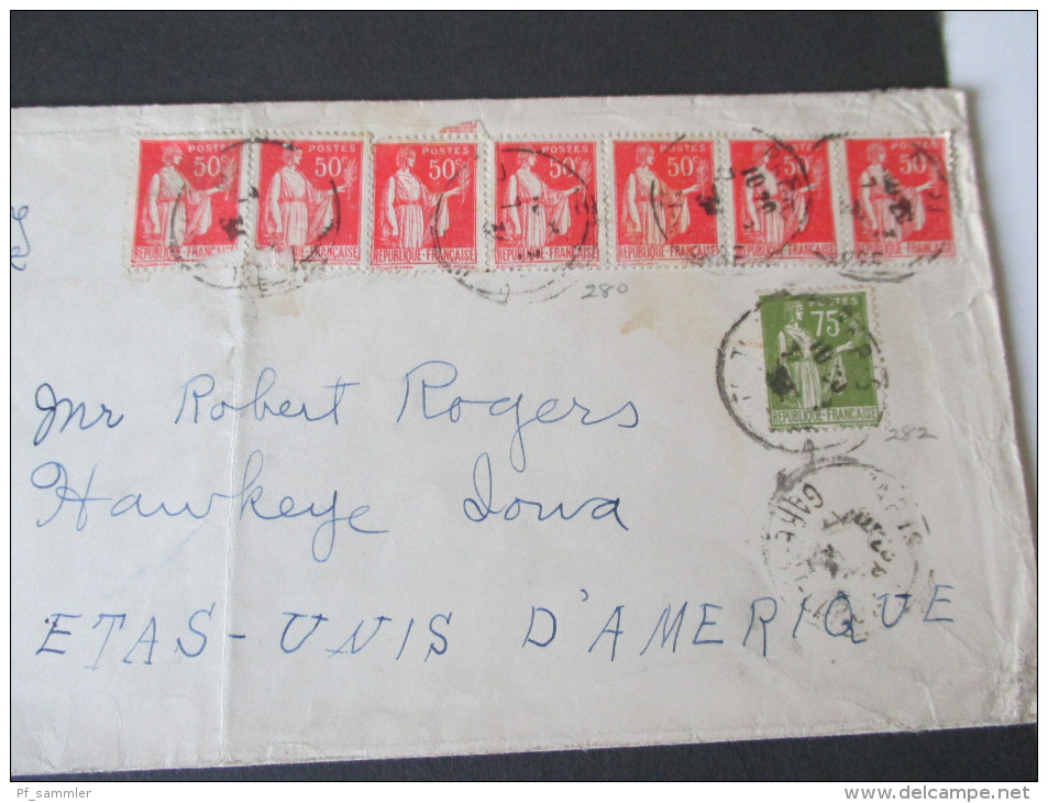 Brief In Die USA Par Le Paquebot Majestic. 1934 Mit Einer Frankatur Von 4.25 Francs. Schöner Beleg!! - 1932-39 Paz
