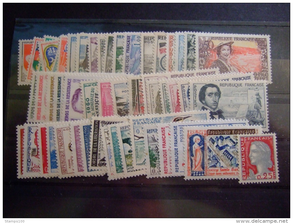 FRANCE 1960 COMPLETE  YVERT 1230 - 1280 MNH **   (BOXFRA-NVT) - 1960-1969