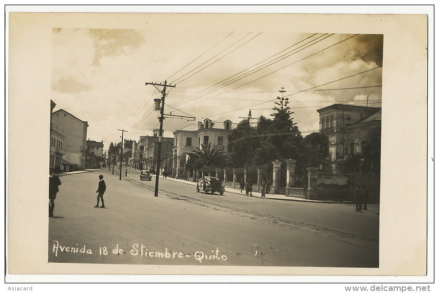 Real Photo Quito Avenida 18 De Septiembre  Autos Cars - Equateur