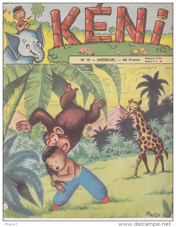 KENI,  N°10, Mensuel 02/1957, Girafe, Singe, Illustrations De TRUCY - Autre Magazines
