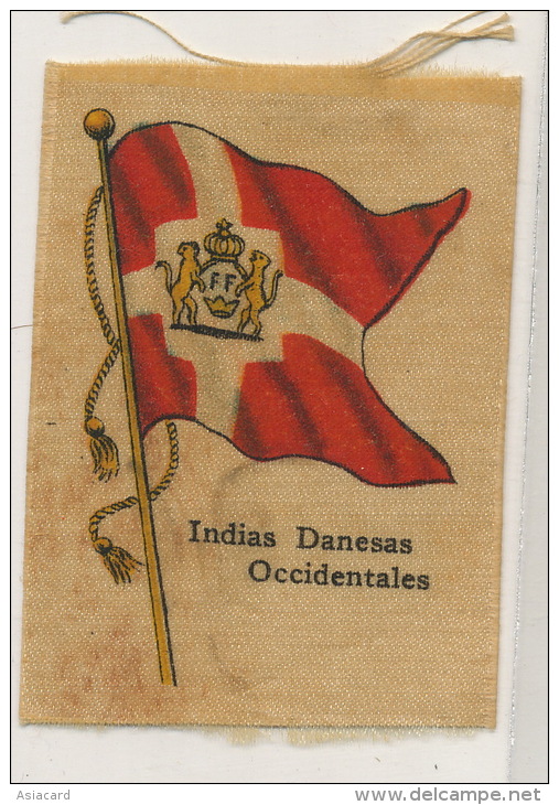 Danish West Indies D.W.I.   Silk Flag Drapeau En Soie Antilles Danoises - Isole Vergini Americane