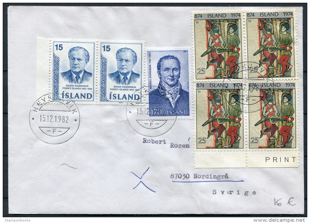 1982 Iceland Reykjavik F Cover - Sweden - Briefe U. Dokumente