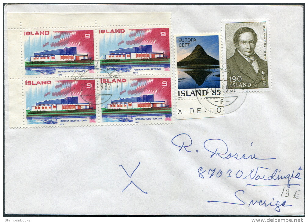1982 Iceland Reykjavik F Cover - Sweden / Europa Nordic House - Covers & Documents