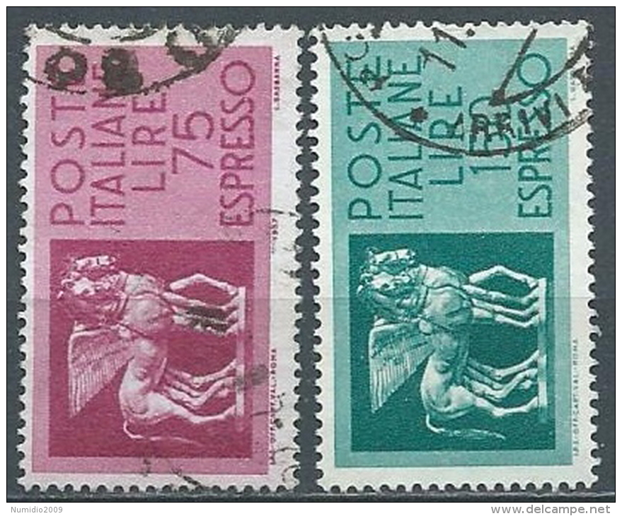 1958-66 ITALIA USATO ESPRESSO 2 VALORI STELLE - ED08 - Poste Exprèsse/pneumatique
