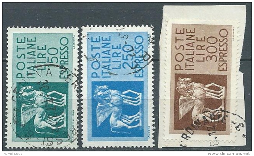 1968-76 ITALIA USATO ESPRESSO 3 VALORI STELLE - ED04 - Poste Exprèsse/pneumatique