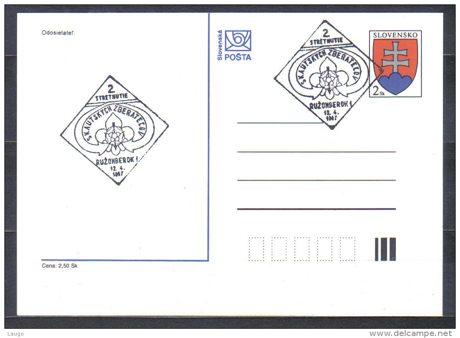 Slovakia Postal Card Special Cancellation  Meeting Of Scouts -collectors Ruzomberok 1997 - Brieven En Documenten
