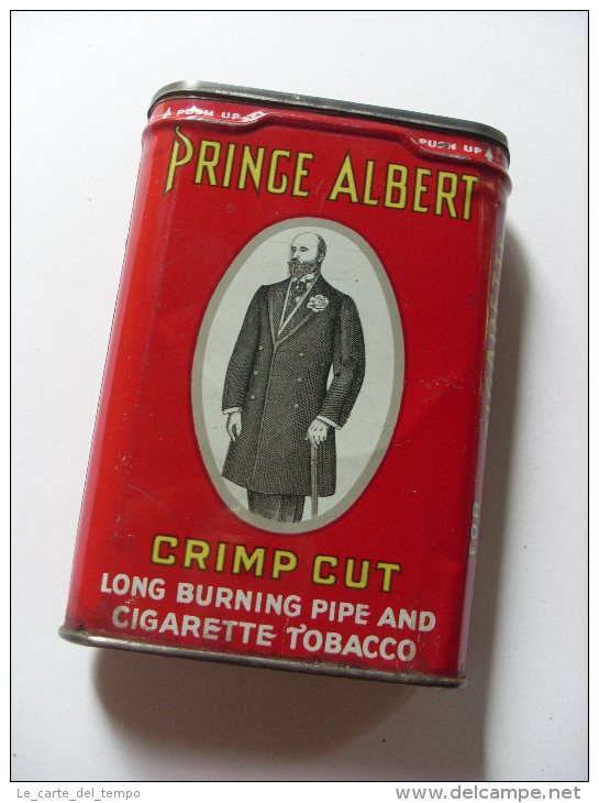 Scatola/scatoletta In Latta/tobacco Tin Prince Albert Crimp Cut Long Burning Pipe Cigarette Tobacco - Boxes