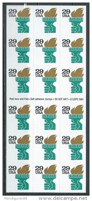 VERINIGTE STAATEN ETATS UNIS USA 1991 TORCH PANE 18V MNH SC 2531A YV T.D.3 MI 2152 SG 2591 - Sheets