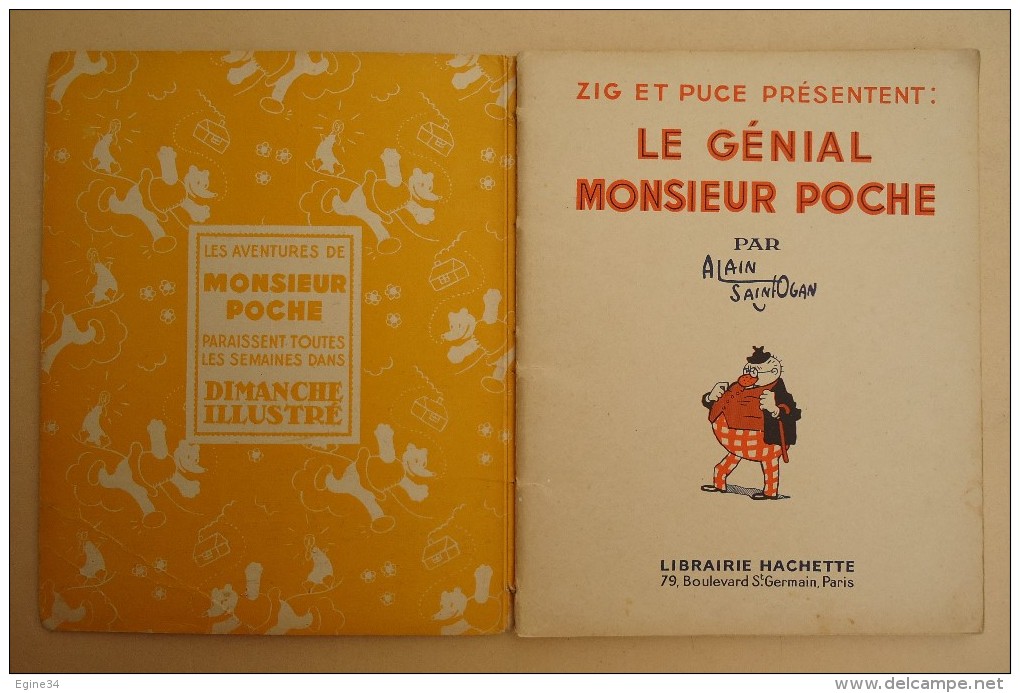 Hachette - ALAIN SAINT-OGAN  -  Zig Et Puce Présentent : Le  M. Poche    - 1937 - - Zig Et Puce