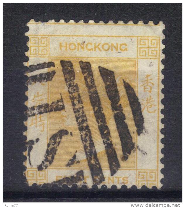 W801 - HONG KONG 1863 , Vittoria 8 Cent Yvert  N. 11  Usato - Oblitérés