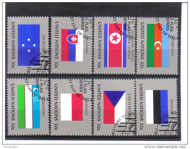 WIT125  UNO NEW YORK 1998  MICHL  756/63  FLAGGEN Used / Gestempelt - Used Stamps