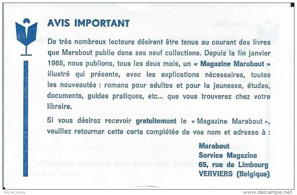 Encart Marabout Junior - Carte Réponse - Magazine Marabout - TBE - Marabout Junior