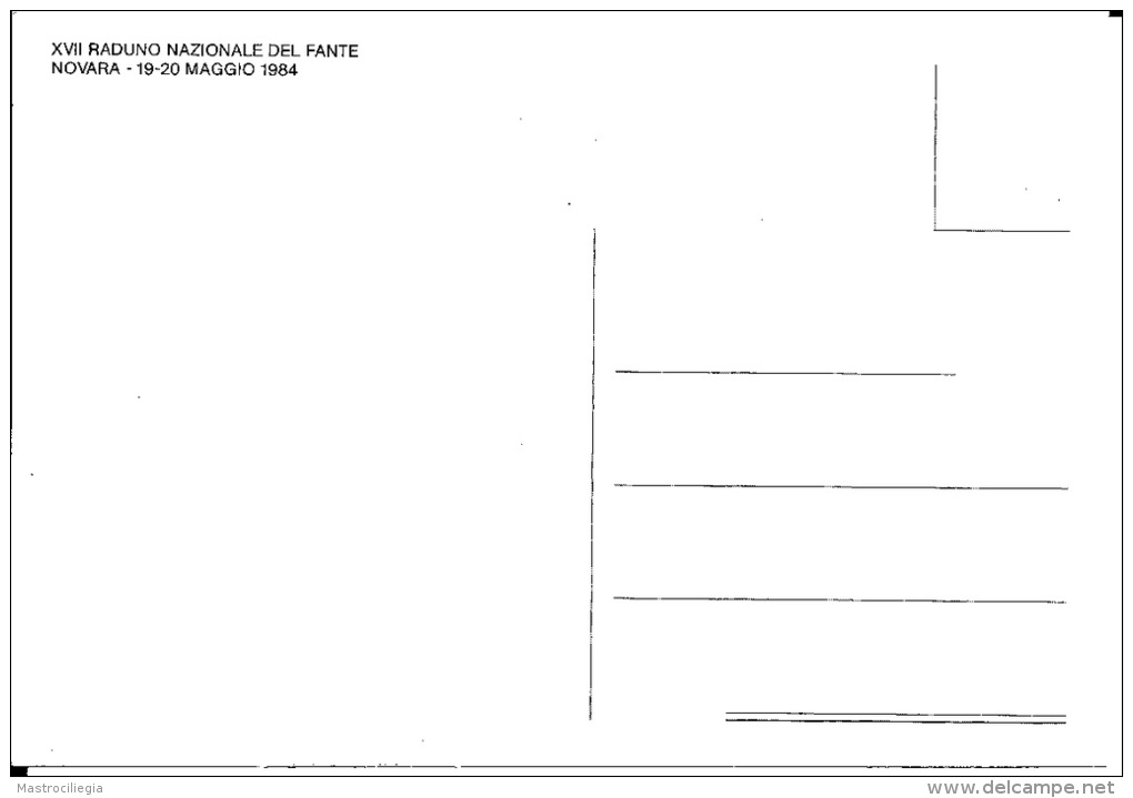 RADUNO NAZIONALE DEL FANTE  XVII Novara 1984  Fanteria - Patriotic