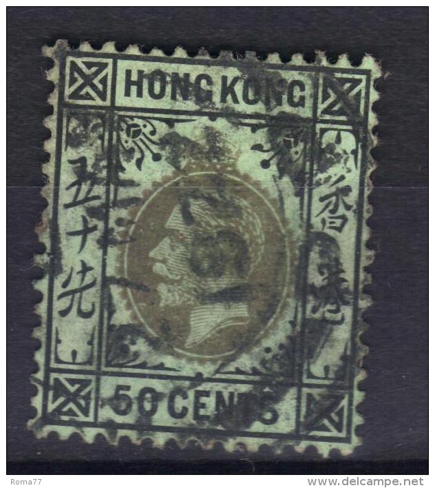 W849 - HONG KONG 1912 , Giorgio V  50 Cent Yvert N. 109 Usato . - Gebruikt
