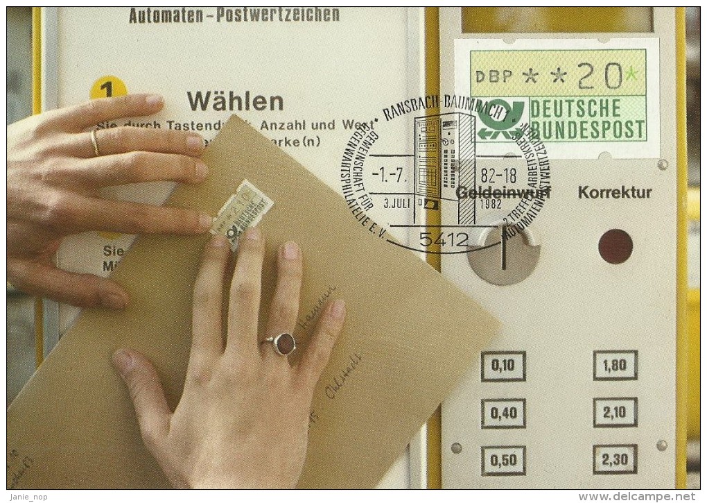 Germany 1982 Vending Machine Stamp 20mk, Maximum Card - Other & Unclassified