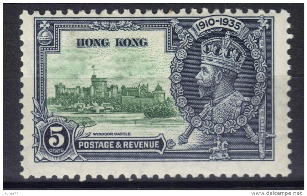 W859 - HONG KONG 1935 , Giorgio V  5 Cent Yvert N. 133  *  Mint . Giubileo - Unused Stamps