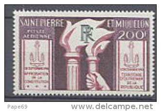 St Pierre Et Miquelon P.A.  N° 26  XX Approbation De La Costitution Sans Charnière,  TB - Unused Stamps