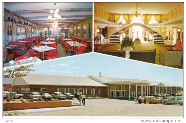 Casper Wyoming, Ramada Inn Motel, Lobby Interior View, Auto, C1950s Vintage Postcard - Casper