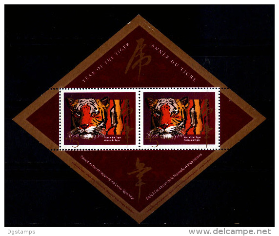 Canada 1998 Used. BF24 Año Lunar Del Tigre. Year Of The Tiger. - Blocks & Sheetlets