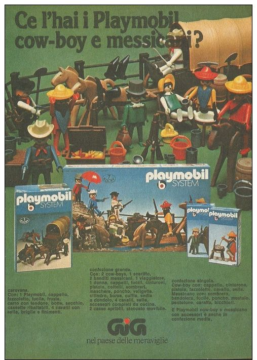 Playmobil Cow-boy E Messicani - GIG - Pubblicità 1976 - Advertising - Publicités