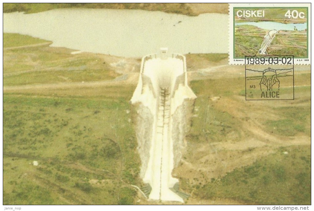 South Africa Ciskei 1989 Dams, Bienfield Park, Maximum Card - Ciskei