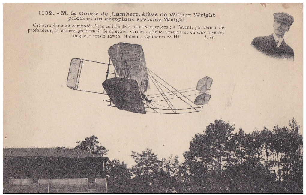 91 JUVISY  PORT AVIATION  VIRY CHATILLON  Photo Comte Lambert  AVION  AEROPLANE WRIGHT En Vol - Juvisy-sur-Orge