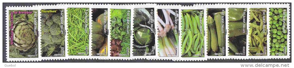 France Autoadhésif ** N°  739, à 750 - Les Légumes Verts - Unused Stamps