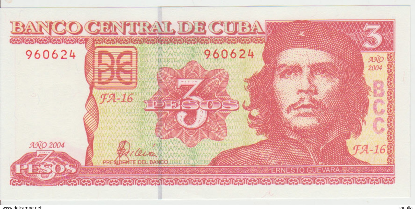 Cuba 3 Pesos 2004 Pick 127 UNC - Cuba