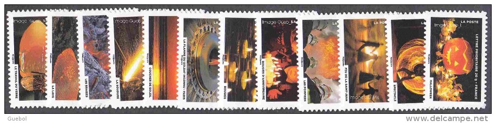 France Autoadhésif ** N°  751,à 762 - Fête Du Timbre - Le Feu - Unused Stamps