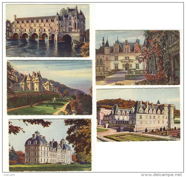 Lot De 13 CPA  -  Illustration Des Chateaux De La Loire  -  Ed. Yvon - Sonstige & Ohne Zuordnung