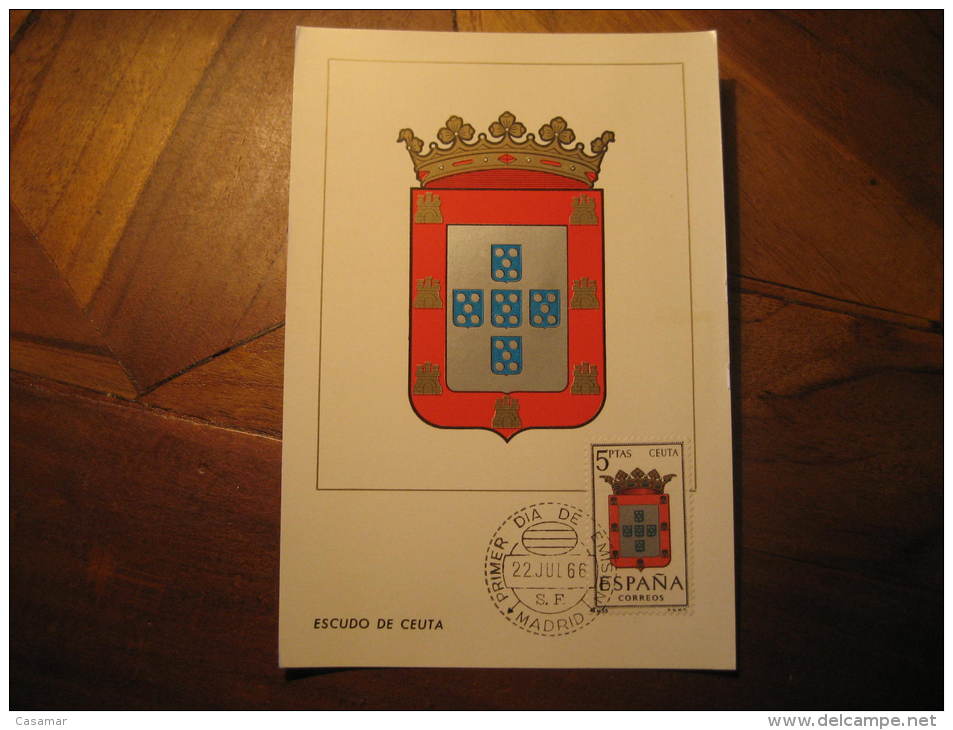 Madrid 1966 CEUTA Escudo Coat Of Arms Arm Maxi Maximum Card Spain Colonies Area Espa&ntilde;a Marruecos Morocco Maroc - Spanish Morocco