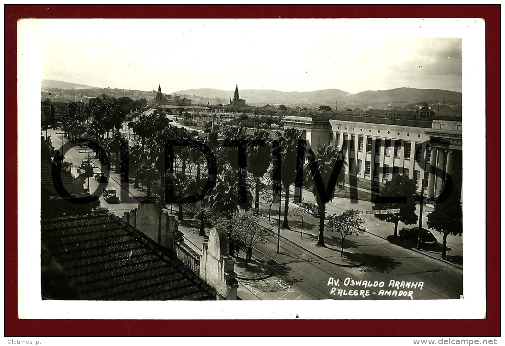 BRASIL - PORTO ALEGRE - AVENIDA OSWALDO ARANHA - 1940 REAL PHOTO PC - Porto Alegre