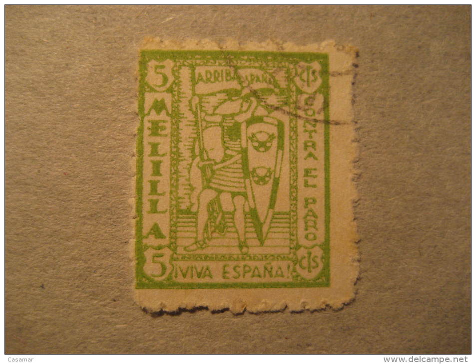 MELILLA Poster Stamp Label Vignette Vi&ntilde;eta Guerra Civil Civil War Spain Colonies Area Espa&ntilde;a Marruecos Mor - Spanish Morocco