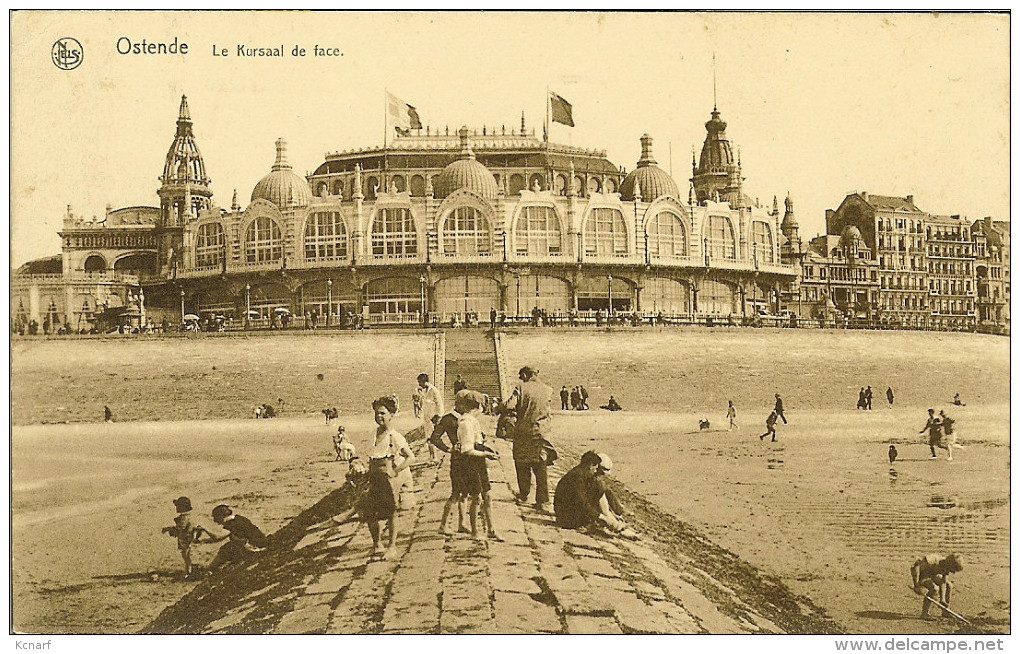 CP De OSTENDE " Le Kurssal De Face " Ambulant MONS-TOURNAI 1935 - Ambulante Stempels